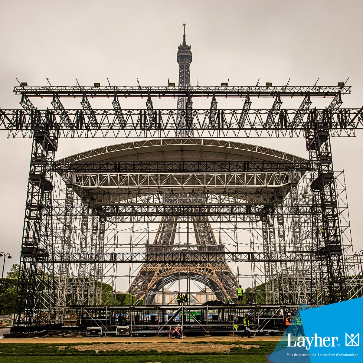 Les mémoires des chantiers Layher : La retransmission de grands évènements sportifs nécessitent toujours des installations particulières.